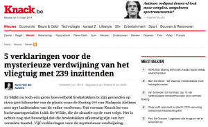 De verdwijning van vlucht MH 370 zorgt ervoor dat Knack veel zichtbaarder geworden is.